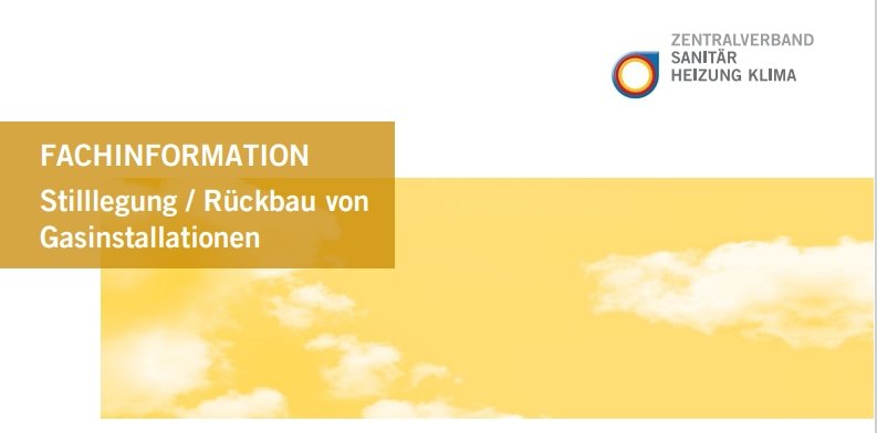 Titelbild zum News-Artikel Fachinformation Stilllegung / Rückbau von Gasinstallationen